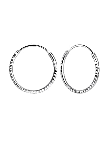 Alexander York Ohrringe. Creolen Diamantschliff (1,2 x 18 mm) in 925 Silber - 2-tlg. in silber