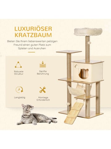 Pawhut Kratzbaum Gelb 60L x 40B x 130H cm