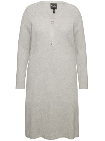 Ulla Popken Strickkleid in hellgrau mélange