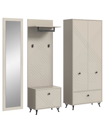 ebuy24 Garderobenmöbel Notes Beige 215 x 35 cm