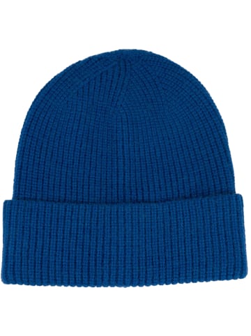 styleBREAKER Feinstrick Beanie Mütze mit Krempe in Royalblau