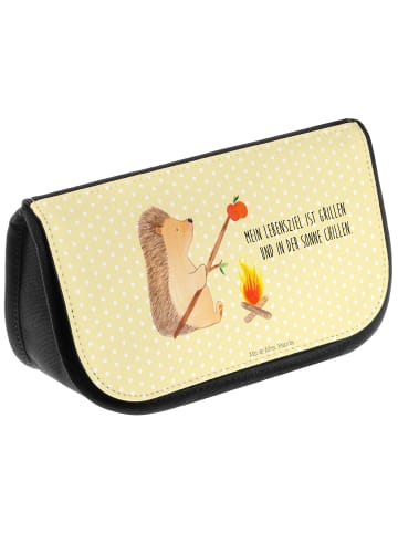 Mr. & Mrs. Panda Kulturbeutel Igel Grillen mit Spruch in Gelb Pastell