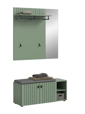 ebuy24 Garderobenmöbel Station Staubgrün 106 x 37 cm