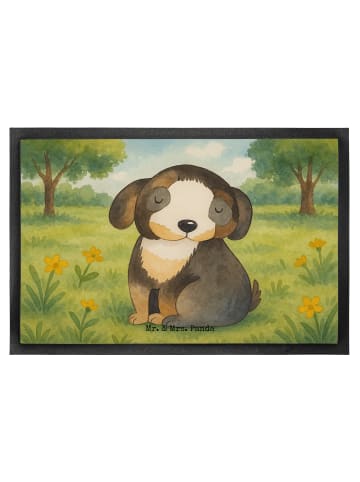 Mr. & Mrs. Panda Schmutzfangteppich Hund Entspannen Design ohne ... in Weiß