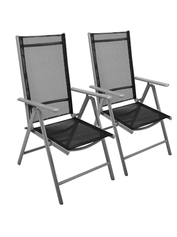 VCM  2er Set Gartenstuhl klappbar Klappsessel in Schwarz