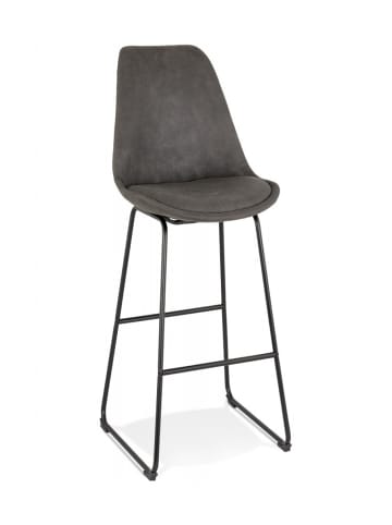 KADIMA DESIGN Barhocker Gepolstert Mikrofaser Dunkelgrau | Industriell Modern in Anthrazit