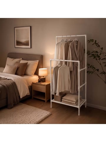 relaxdays Kleiderständer in Weiß - (B)85 x (H)157 x (T)46 cm