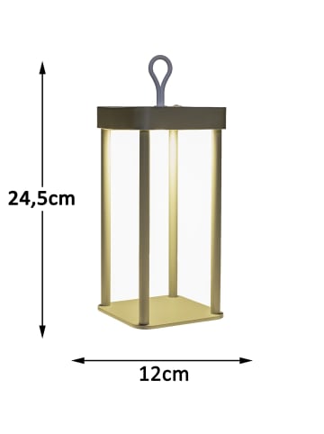 Coen Bakker LED Tischlampe dimmbar Innen & Außen 24,5x12cm Säulen in Grün