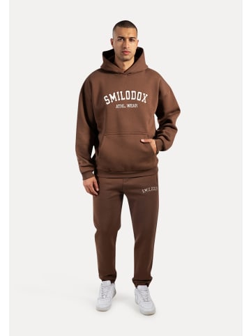 SMILODOX Hoodie Kayson in Dunkelbraun
