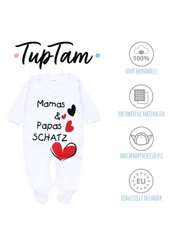 TupTam Baby Strampler Set mit Spruch in rot/weiß