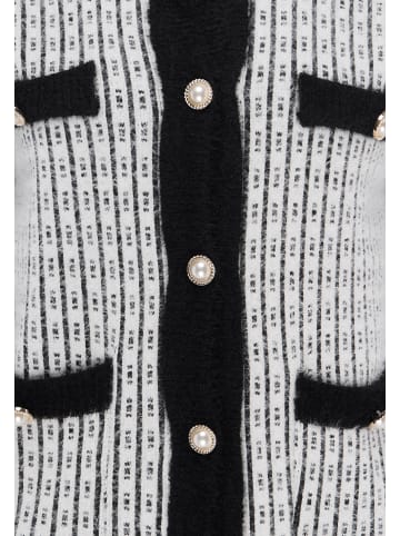 caspio Women Cardigan in Black Offwhite