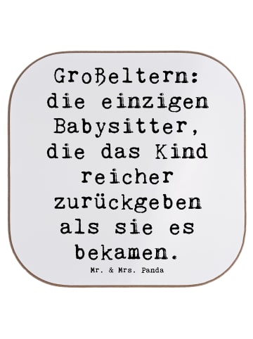Mr. & Mrs. Panda Untersetzer Großeltern Babysitter mit Spruch in Weiß