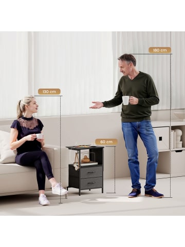 HOMCOM Beistelltisch-40L x 30B x 60H cm-Schwarz