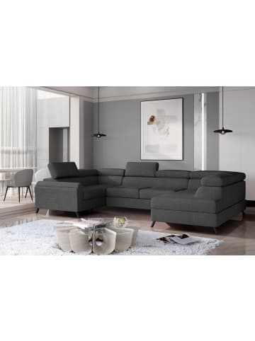 MF Design Esco Recamiere Rechts in Anthrazit -  (L) 200 x (B) 336 x (H) 92 cm