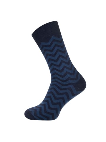 ewers Socken GOTS Zick Zack in navy