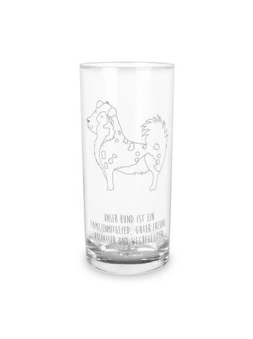Mr. & Mrs. Panda Blümchentailglas Hund Australien Shepherd mit Spruch in Transparent