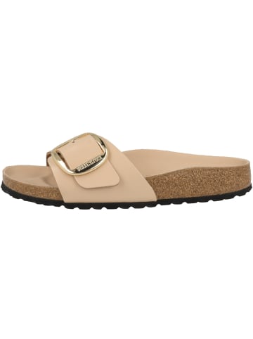 Birkenstock Pantolette Madrid Big Buckle Naturleder Lack schmal in beige