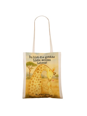 Mr. & Mrs. Panda Tragetasche Giraffe Kind Design mit Spruch in Weiß
