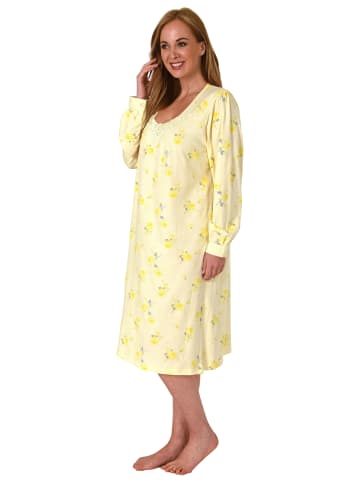 NORMANN Nachthemd Spitze Knopfleiste am Hals - 69583 in gelb