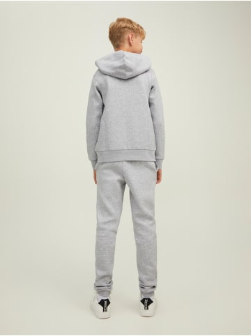 JACK & JONES Junior Kapuzensweatjacke in light grey melange