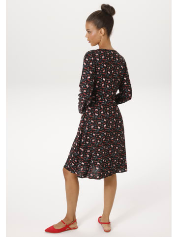 Aniston CASUAL Minikleid in schwarz-rot-wollweiß-blau-grün