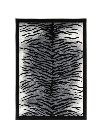 Pergamon Designer Teppich Samba Modern  Zebra in Grau Schwarz