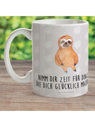 Mr. & Mrs. Panda Kinderpott Faultier Zufrieden mit Spruch in Grau Pastell