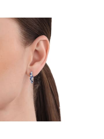 Amor Creolen Silber 925, rhodiniert in blau
