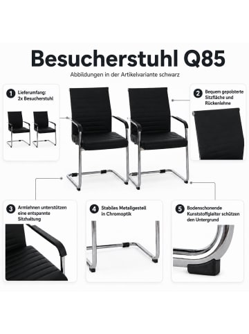 MCW 2er-Set Besucherstuhl Q85, Weiß