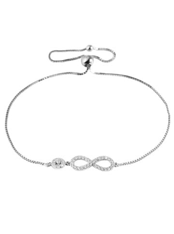 Adeliás Damen Armband Unendlichzeichen aus Edelstahl mit Zirkonia 22 cm in silber