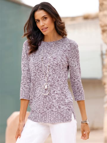 WITT WEIDEN Rundhals-Pullover in hellrosé-hellgrau-meliert