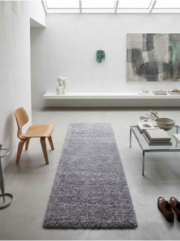 KADIMA DESIGN Teppich Hochflor Shaggy Waschbar Einfarbig RHEIN Strapazierfähig in Hellgrau
