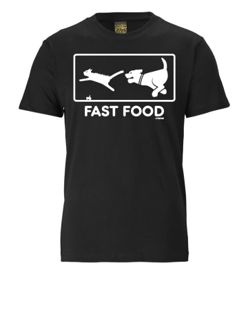 Logoshirt T-Shirt FAST FOOD in schwarz