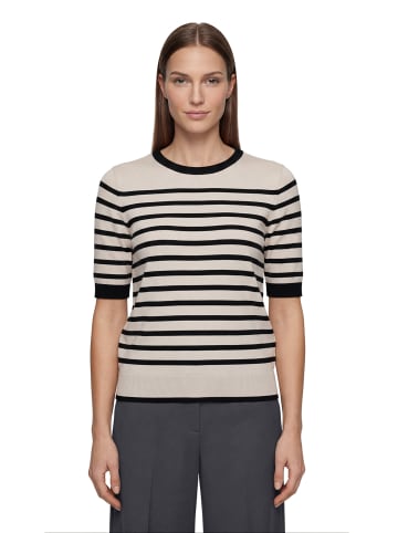 Betty Barclay Feinstrickpullover kurzarm in Patch Beige/Black