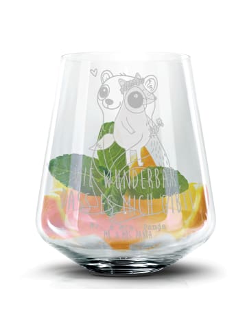 Mr. & Mrs. Panda Blümchentail Glas Plumplori Glücklich ohne Spruch in Transparent