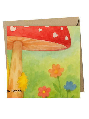 Mr. & Mrs. Panda Glückwunschkarte Küken Fliegenpilz Design ohne ... in Weiß