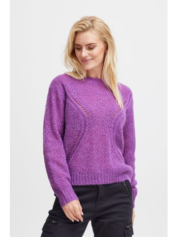 PULZ Jeans Strickpullover PZIRIS Pattern Pullover in lila