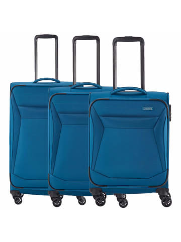 travelite Chios - 4-Rollen-Trolley Set 3tlg. in petrol