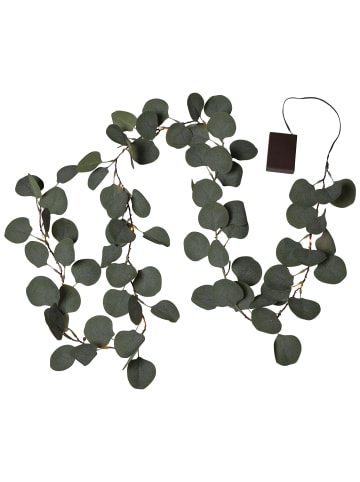 STAR Trading LED Blättergirlande ,Eucalyptus', Batterien + Timer, 20 LEDs. grün, wa