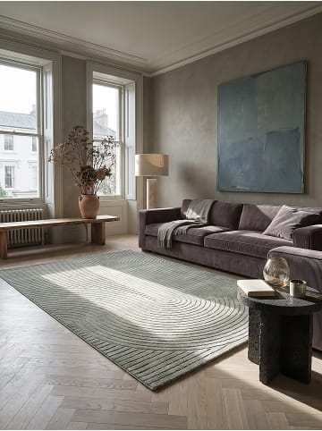 KADIMA DESIGN Teppich Kurzflor mit Zen-Dessin, pflegeleicht und flach im Aufbau in Grün