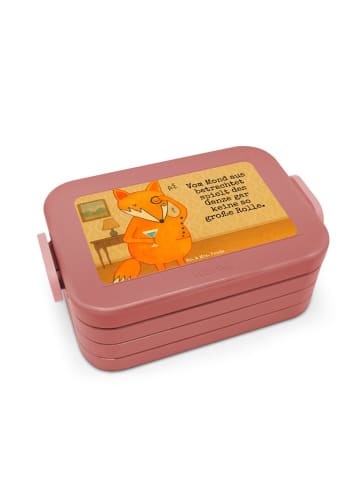 Mr. & Mrs. Panda Bento Box Fuchs Lord Design mit Spruch in Rot Pastell