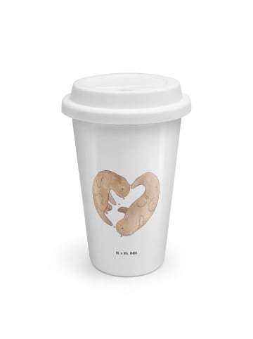 Mr. & Mrs. Panda Kaffeebecher Otter Valentine ohne Spruch in Weiß