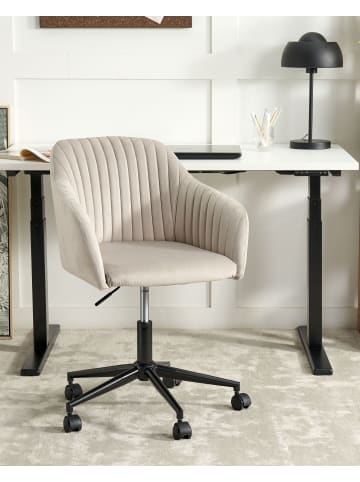 Beliani Bürostuhl VENICE in Beige/Schwarz - (W) 64 x (H) 89 x (L) 64 cm