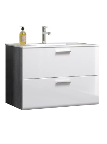 ebuy24 Waschbeckenunterschrank Riva Weiß 82 x 47 cm