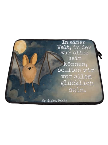 Mr. & Mrs. Panda Laptophülle Fledermaus Flügel Design mit Spruch in Weiß