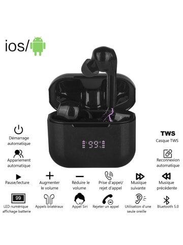 Kabellose Bluetooth-Ohrhörer in Schwarz