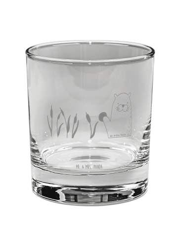 Mr. & Mrs. Panda Whiskey Glas Otter Stein ohne Spruch in Transparent