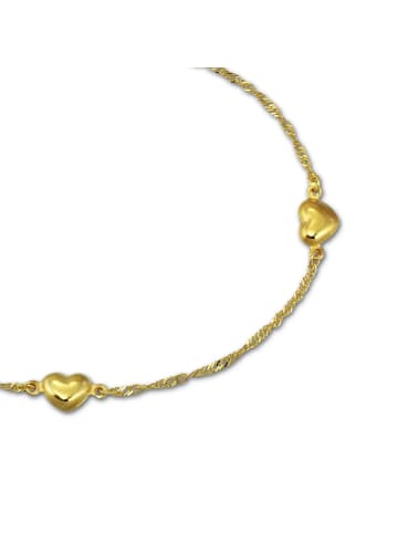 GoldDream Armband Gold 333 Gelbgold - 8 Karat ca. 19cm Herz ca. 5mm x 6mm Singapurkette
