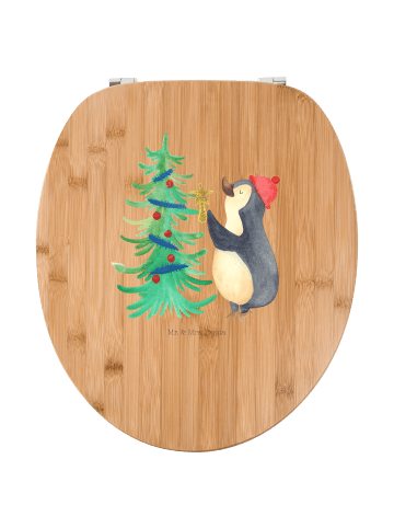 Mr. & Mrs. Panda Motiv WC Sitz Pinguin Weihnachtsbaum ohne Spruch in Braun