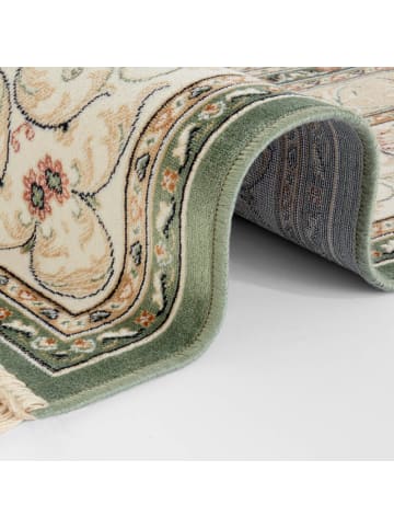 Nouristan Orientalischer Samt Teppich Fransen Antik Negar Grün